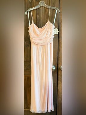 DAVIDS Blush Baby Pink Draped Maxi Dress